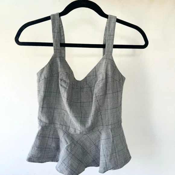 Waverly Grey Kelci Checkered Peplum Top Small - Picture 4 of 7